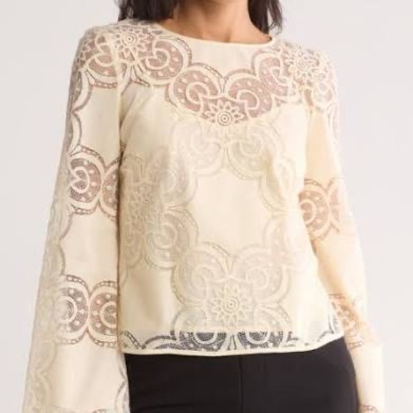 PARKER The Maeve Lace Top In Ivory Sun White sz small NWT $398 - Picture 1 of 13